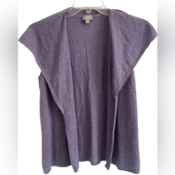 J.Jill Sleeveless Merino Wool Lightweight Open Cardigan Size Medium Petite - Picture 8 of 10